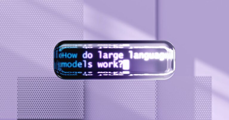 A digital representation of how large language models function in AI technology.